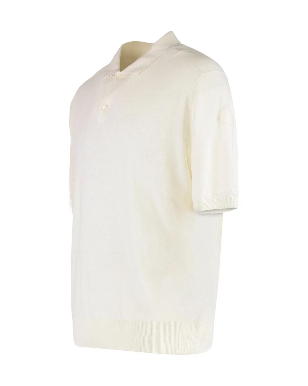 Moncler White Short Sleeve Polo Shirt for men