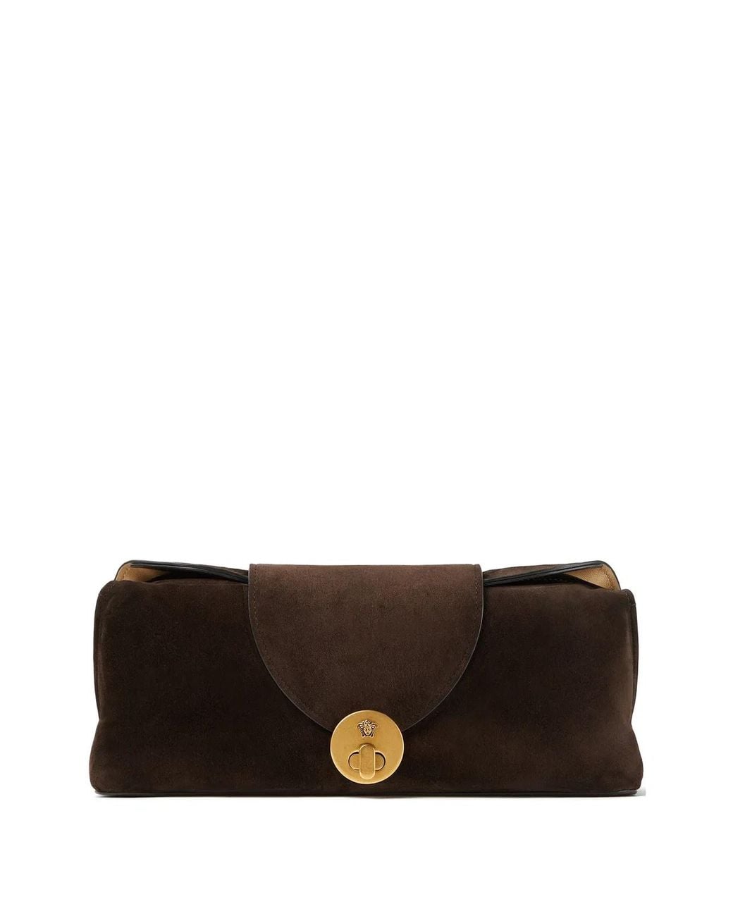 Versace Brown Clutch Calf Leather