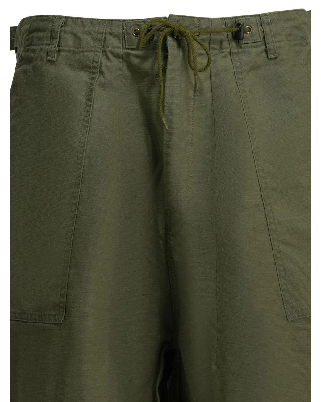 Needles Green Fatigue Cotton Parachute Pants for men