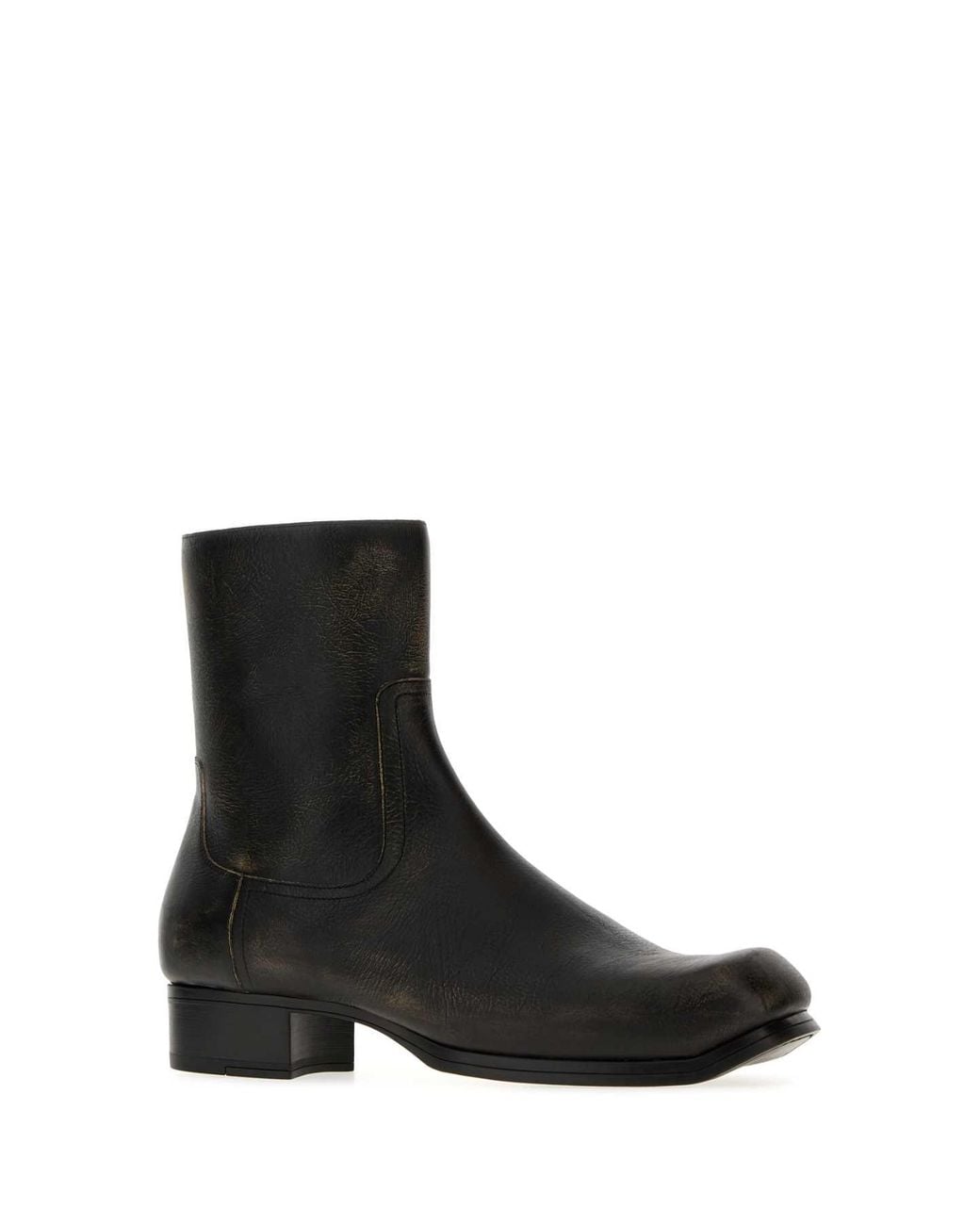 Maison Margiela Black Leather Float Ankle Boots for men
