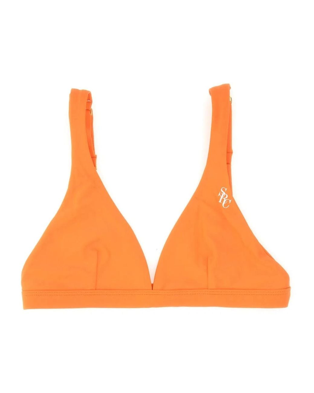 Sporty & Rich Orange Logo Bikini Top Swimwear