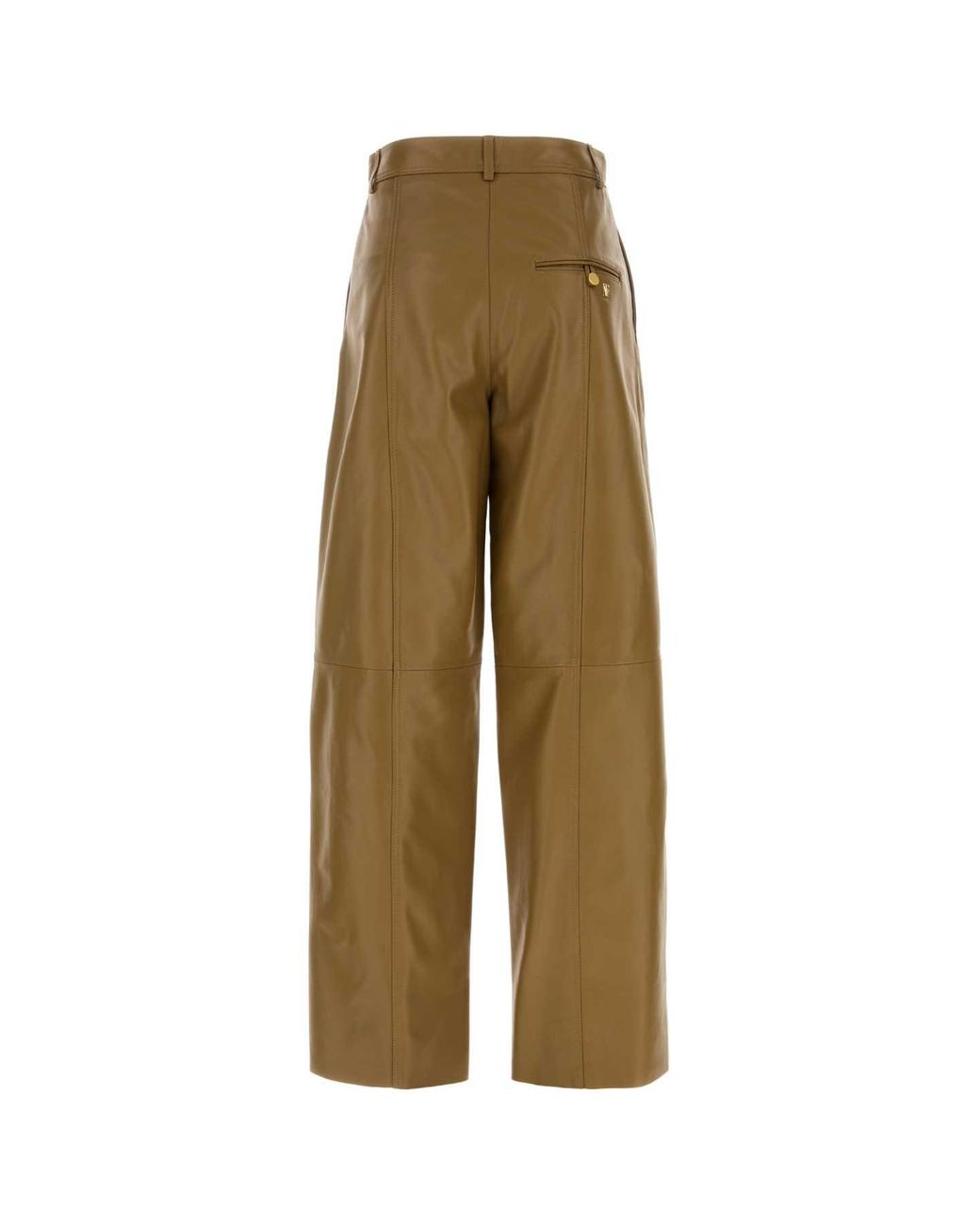 Alberta Ferretti Natural Biscuit Leather Pant