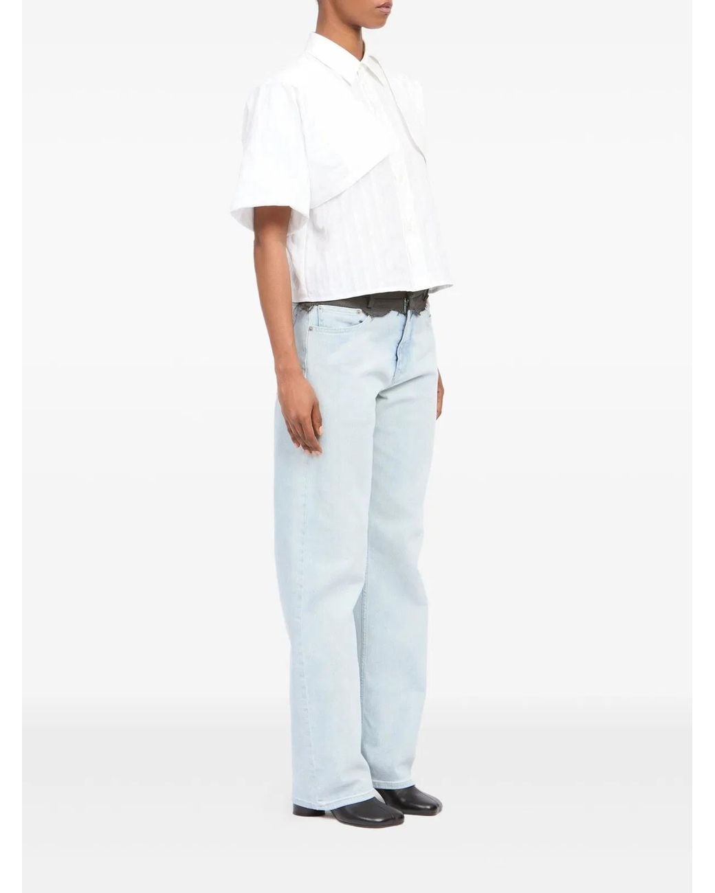 MM6 by Maison Margiela White Long-Sleeved Shirt