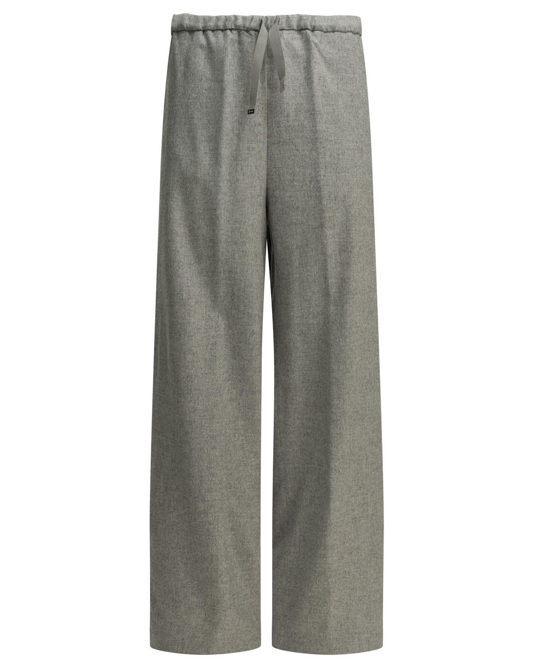 Herno Gray Casual Silk And Cashmere Pants
