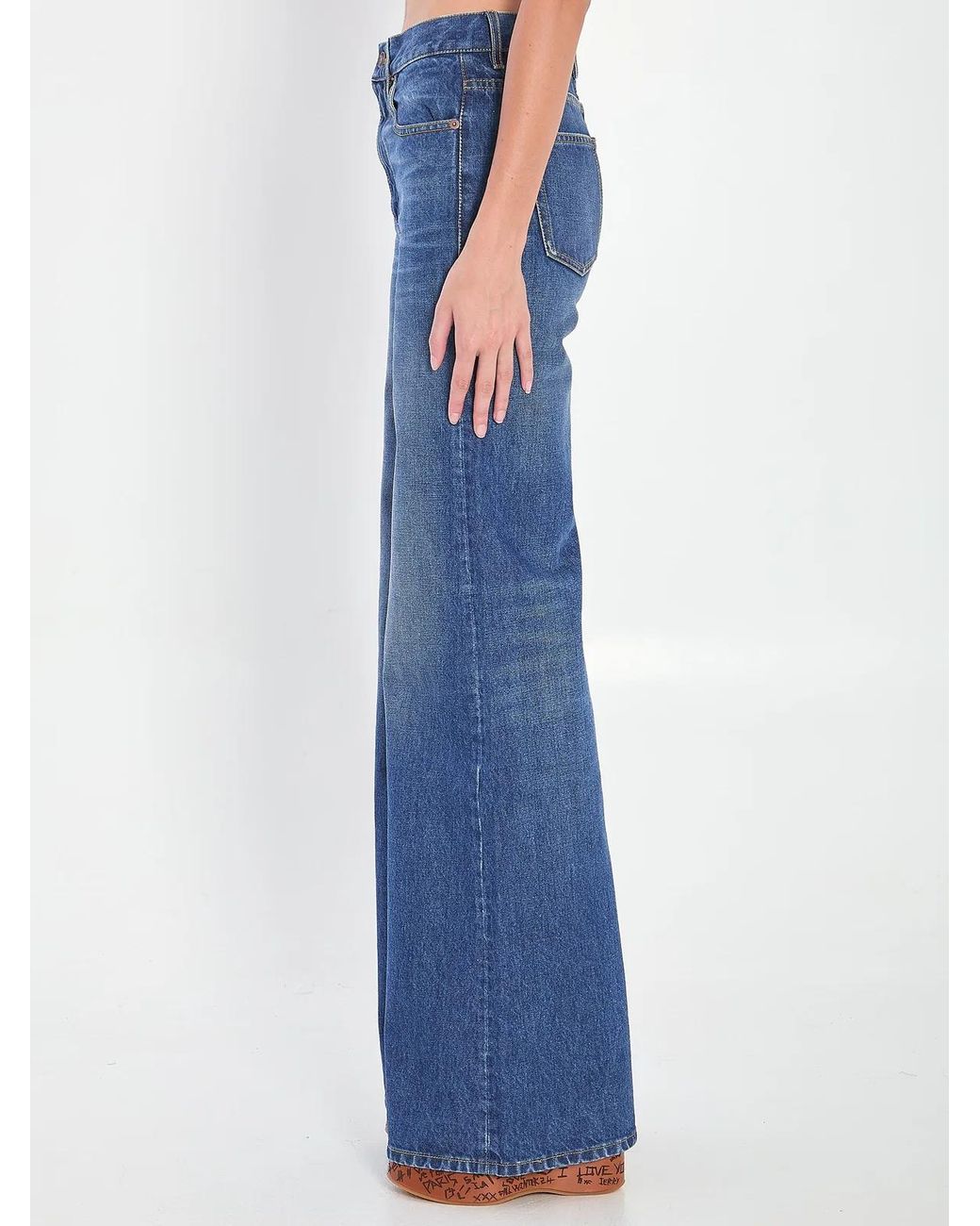 Chloé Blue High-Rise Flare Denim Pant
