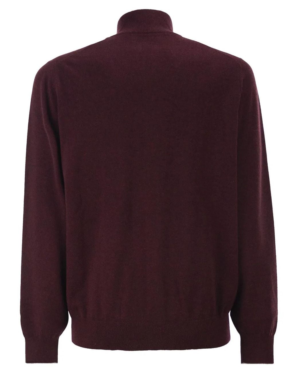 Brunello Cucinelli Purple High-Necked Cashmere Cardigan With Zip for men
