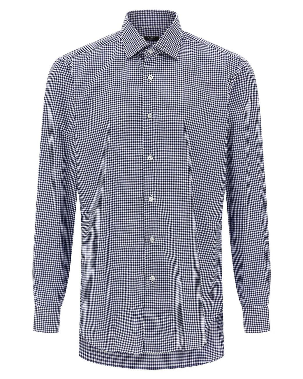 Barba Napoli Blue Vichy Shirt for men