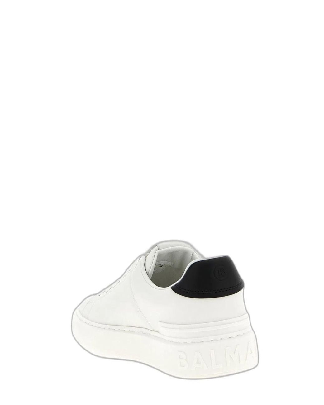 Balmain White Calf Leather Lace-Up Sneaker for men