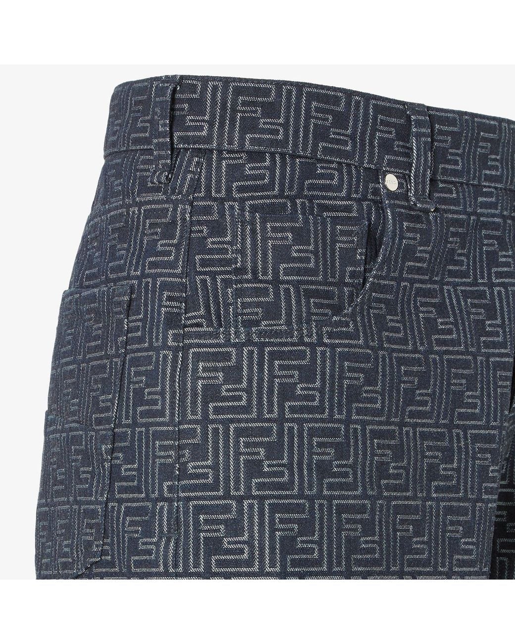 Fendi Gray Cotton Bermuda Shorts for men