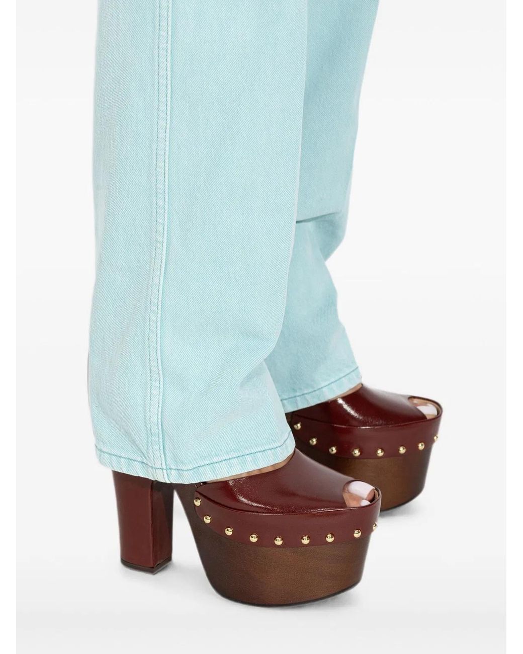 Chloé Brown Meret Stud-Embellished Sandals