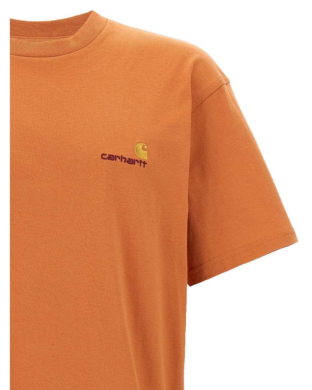 Carhartt Orange 'American Script' T-Shirt for men