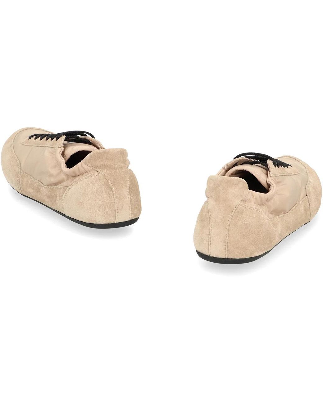 Prada Pink Collapse Re-Nylon And Suede Sneakers
