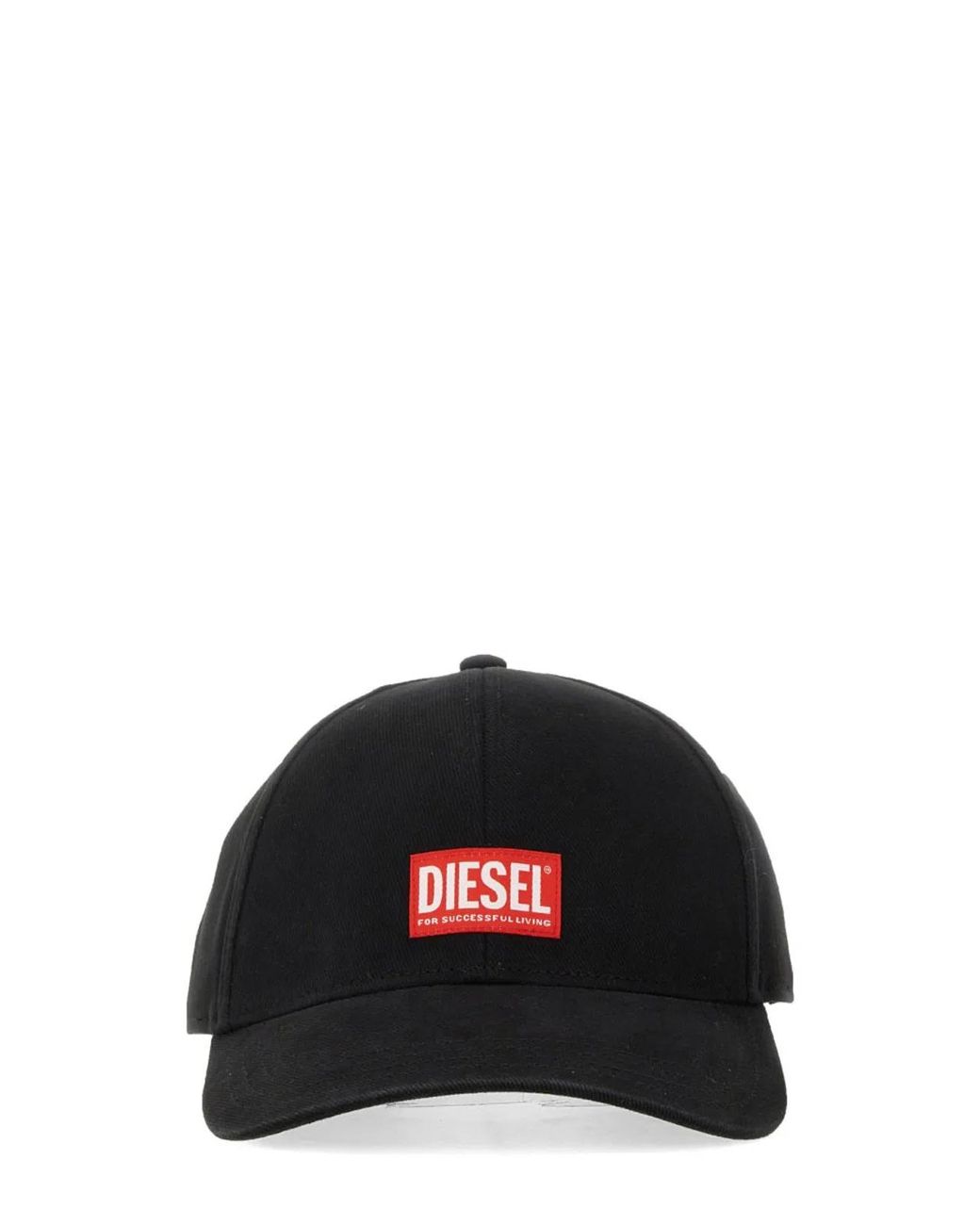 DIESEL Black Baseball Hat With Logo for men