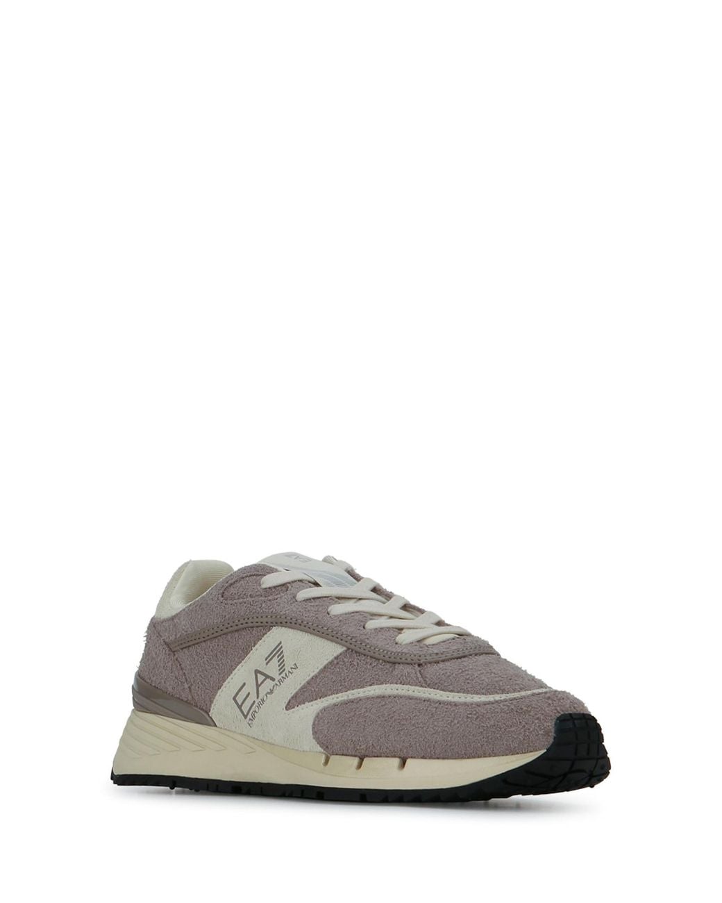 EA7 Gray E. A.7 Split Leather Low-Top Sneakers for men