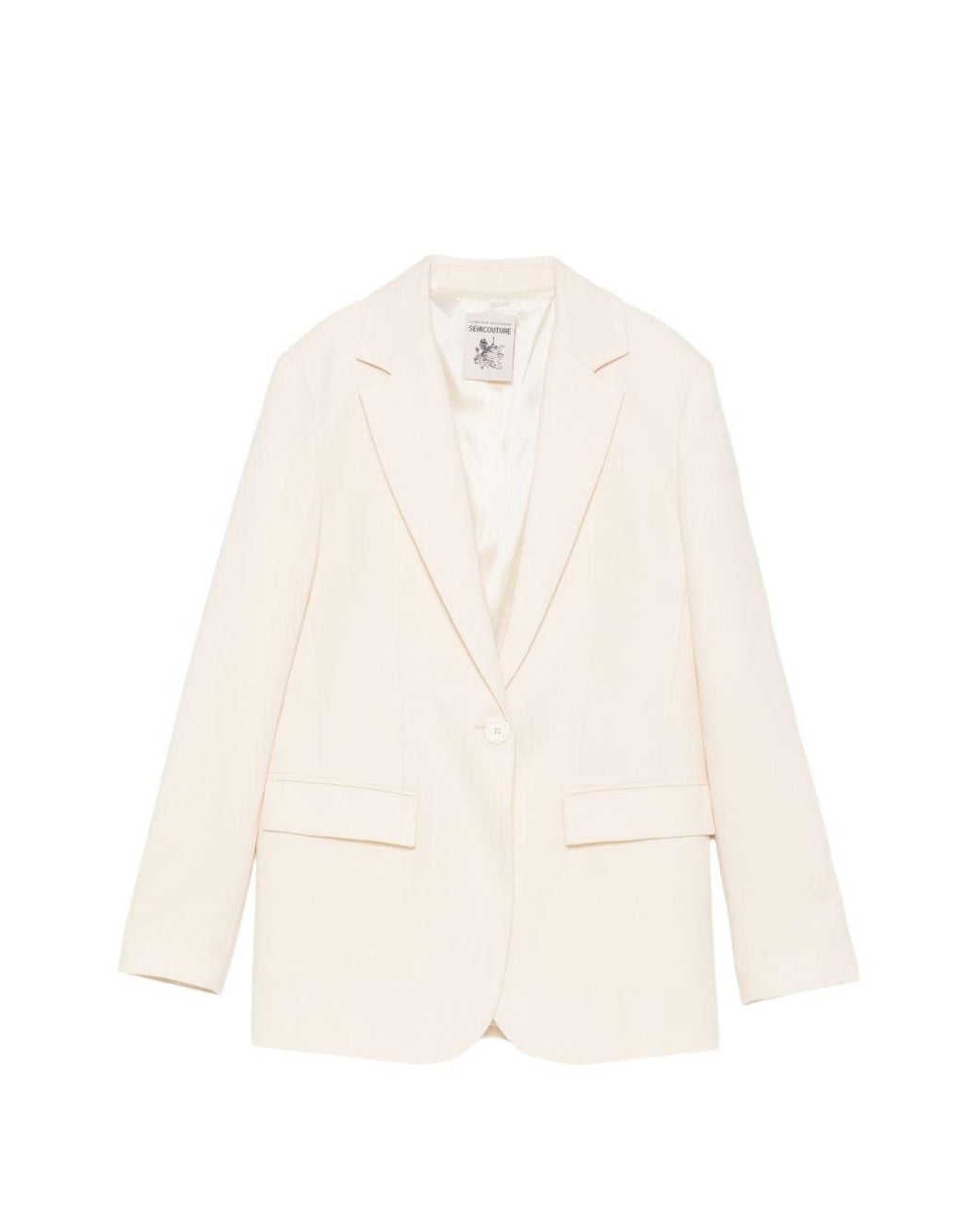 Semicouture White Ebony Wool Jacket