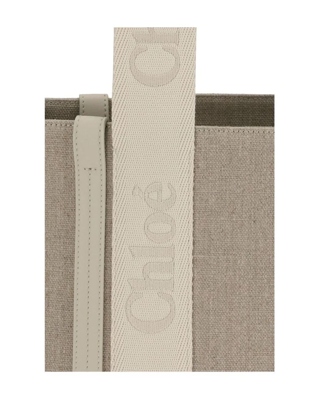 Chloé White Woody Medium Tote