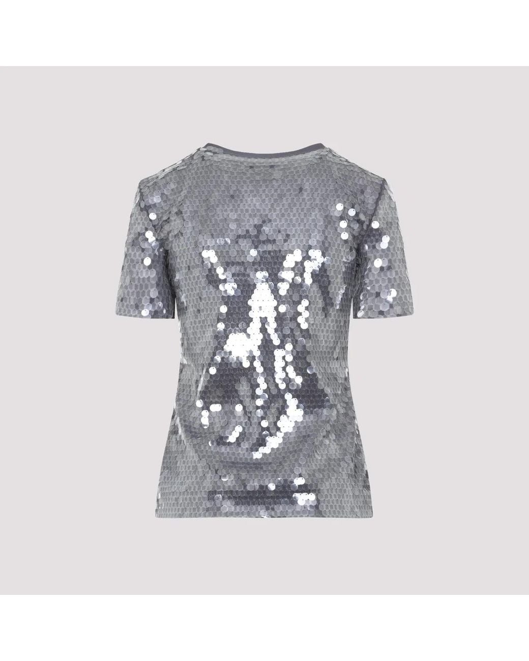 Max Mara Gray Kibbutz Sequined T-Shirt