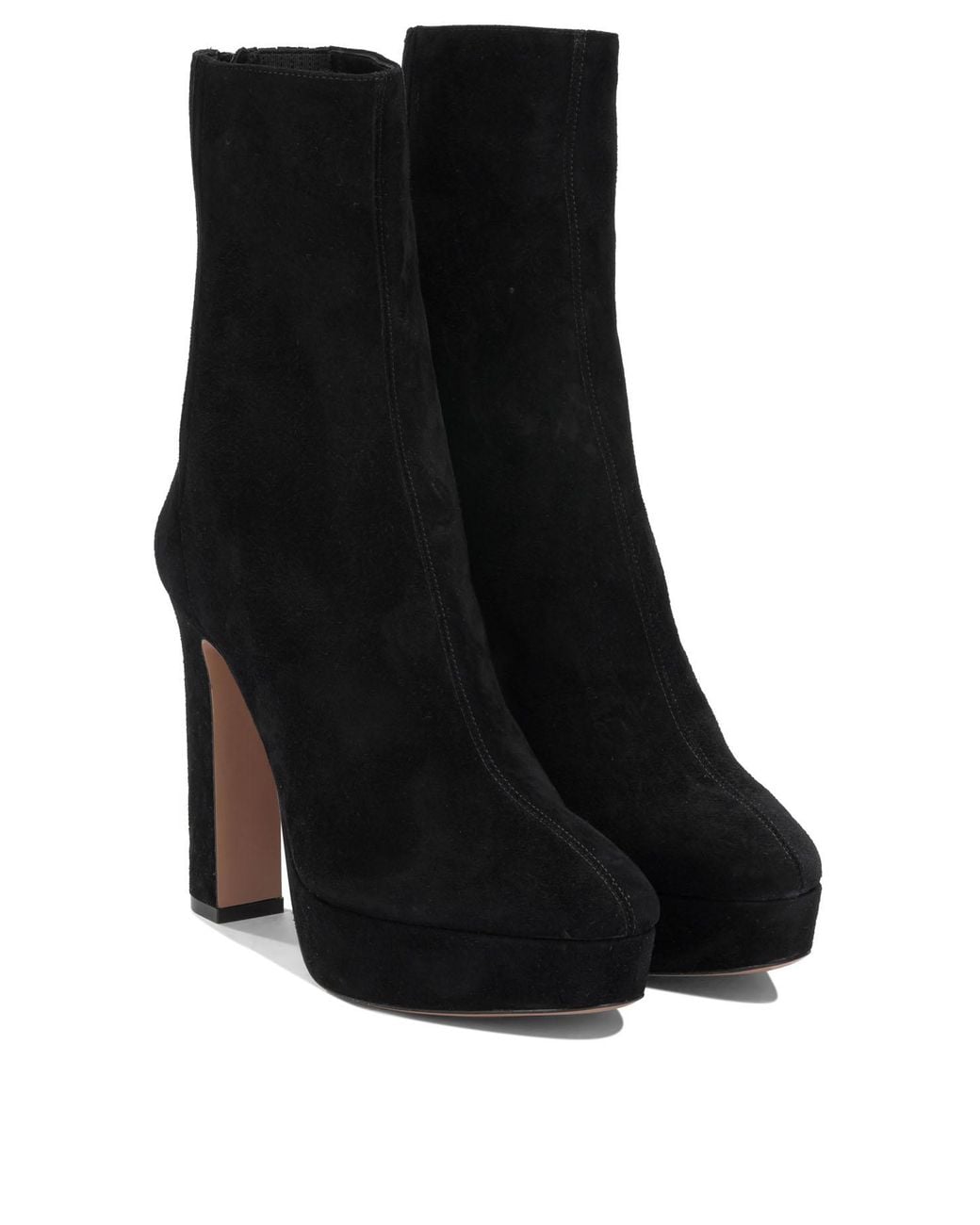 Aquazzura Black "Martine 110Mm" Ankle Boots With Zipper