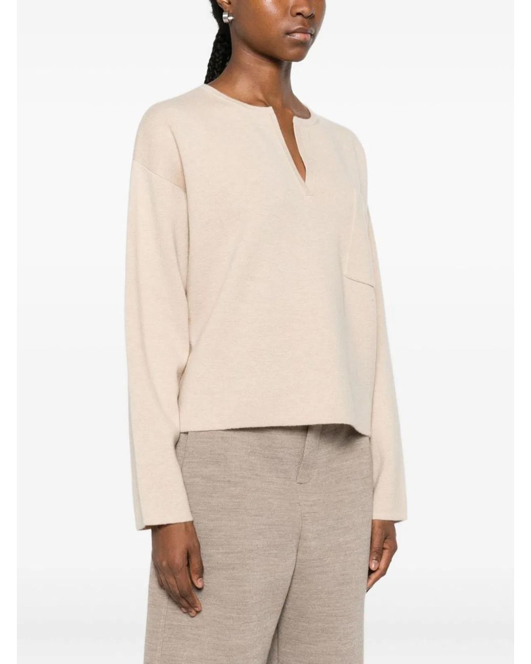 Max Mara Natural V-Neck Sweater