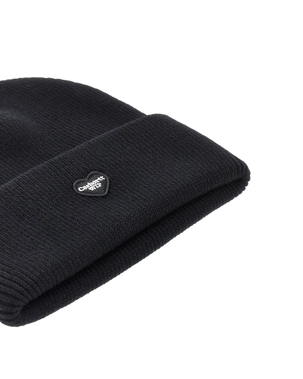 Carhartt Black Logo Patch Beanie for men