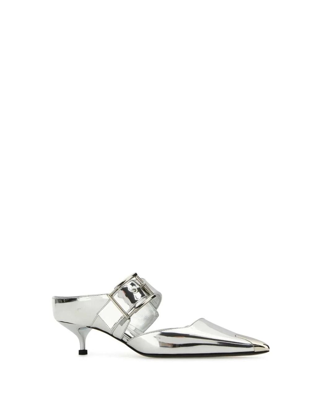 McQueen White Leather Punk Pumps