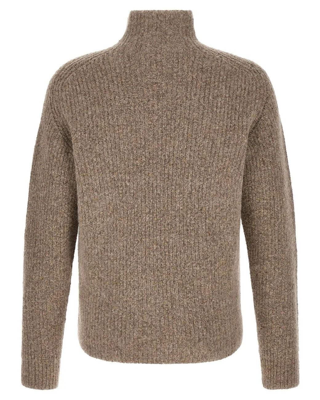 Roberto Collina Brown Ribbed Sweater for men