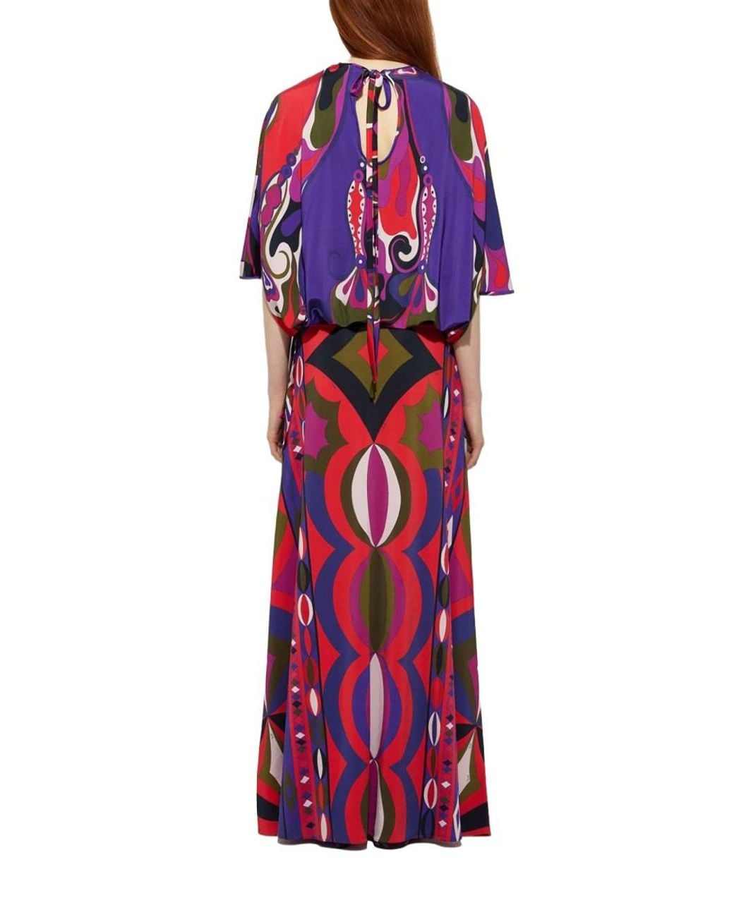 Emilio Pucci Pink Orchid Print Cape Blouse