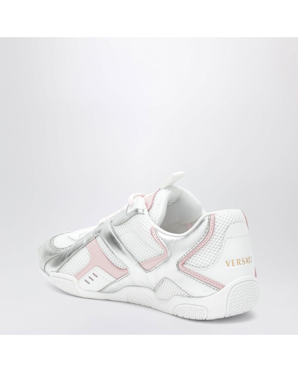Versace White Galaxia Mesh And Leather Sneakers