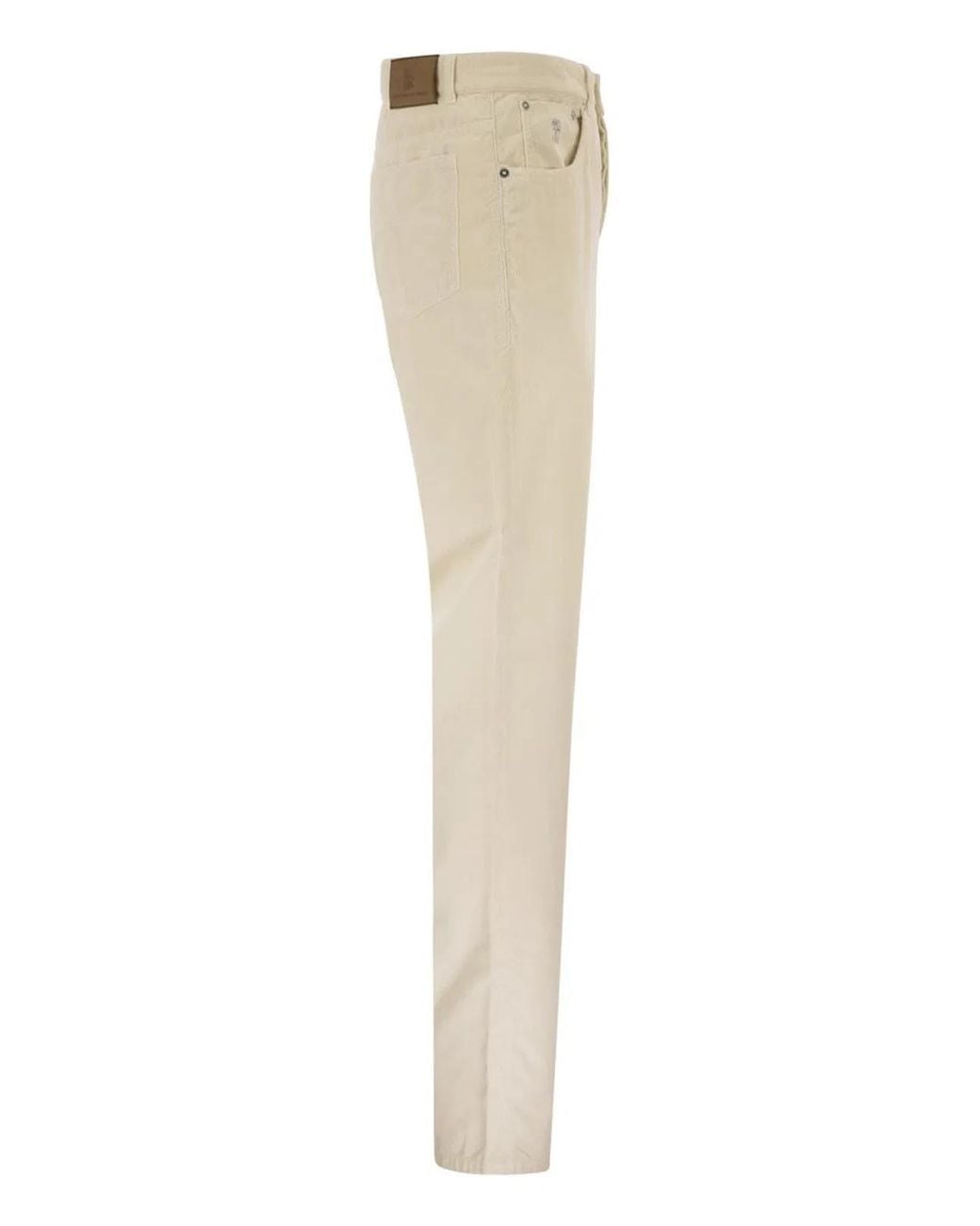 Brunello Cucinelli Natural Five-Pocket Cotton Corduroy Trousers for men