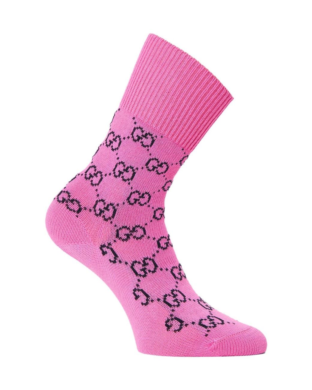 Gucci Pink Monogram Logo Socks