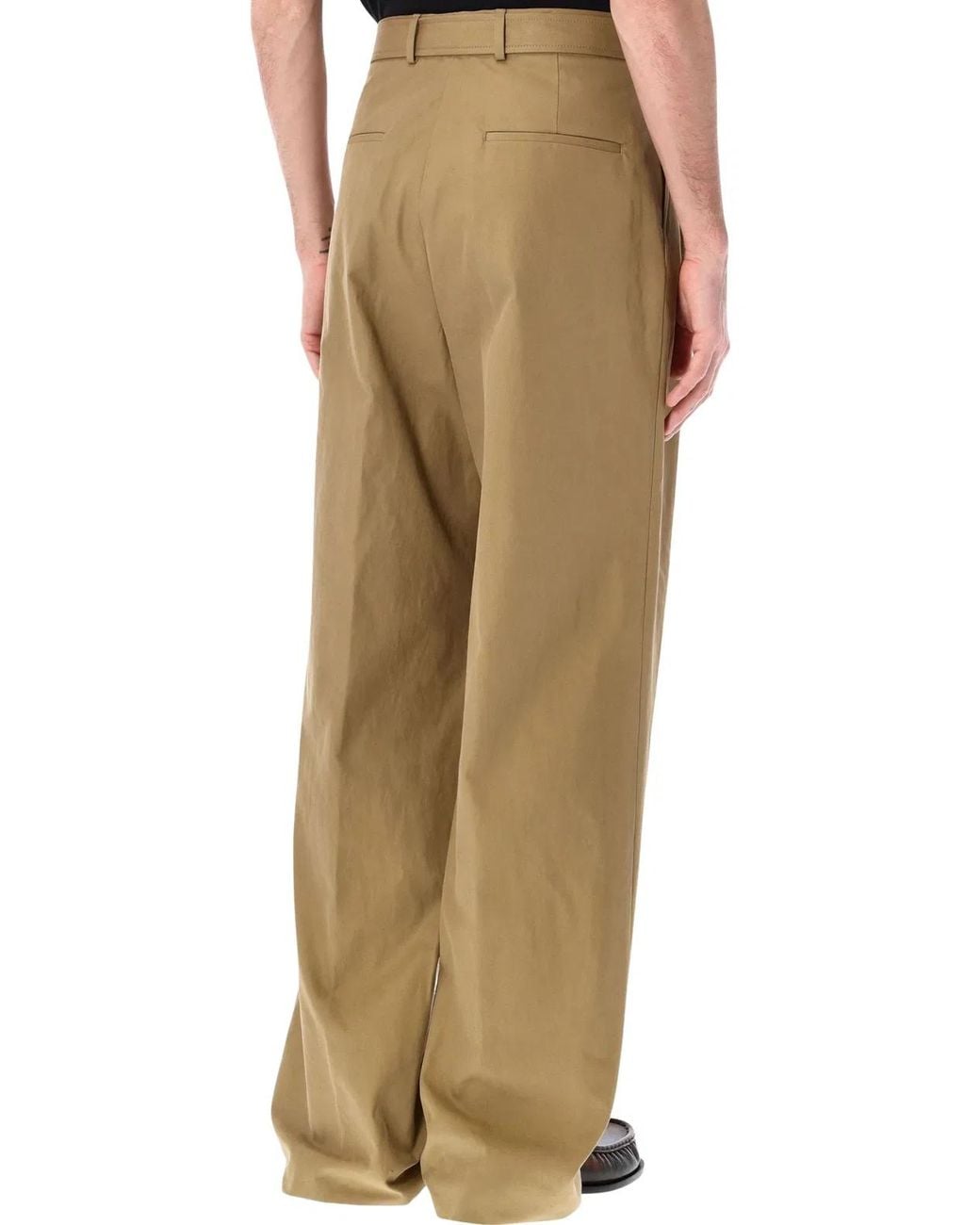 Dries Van Noten Natural Wide Leg Pants With Belt for men