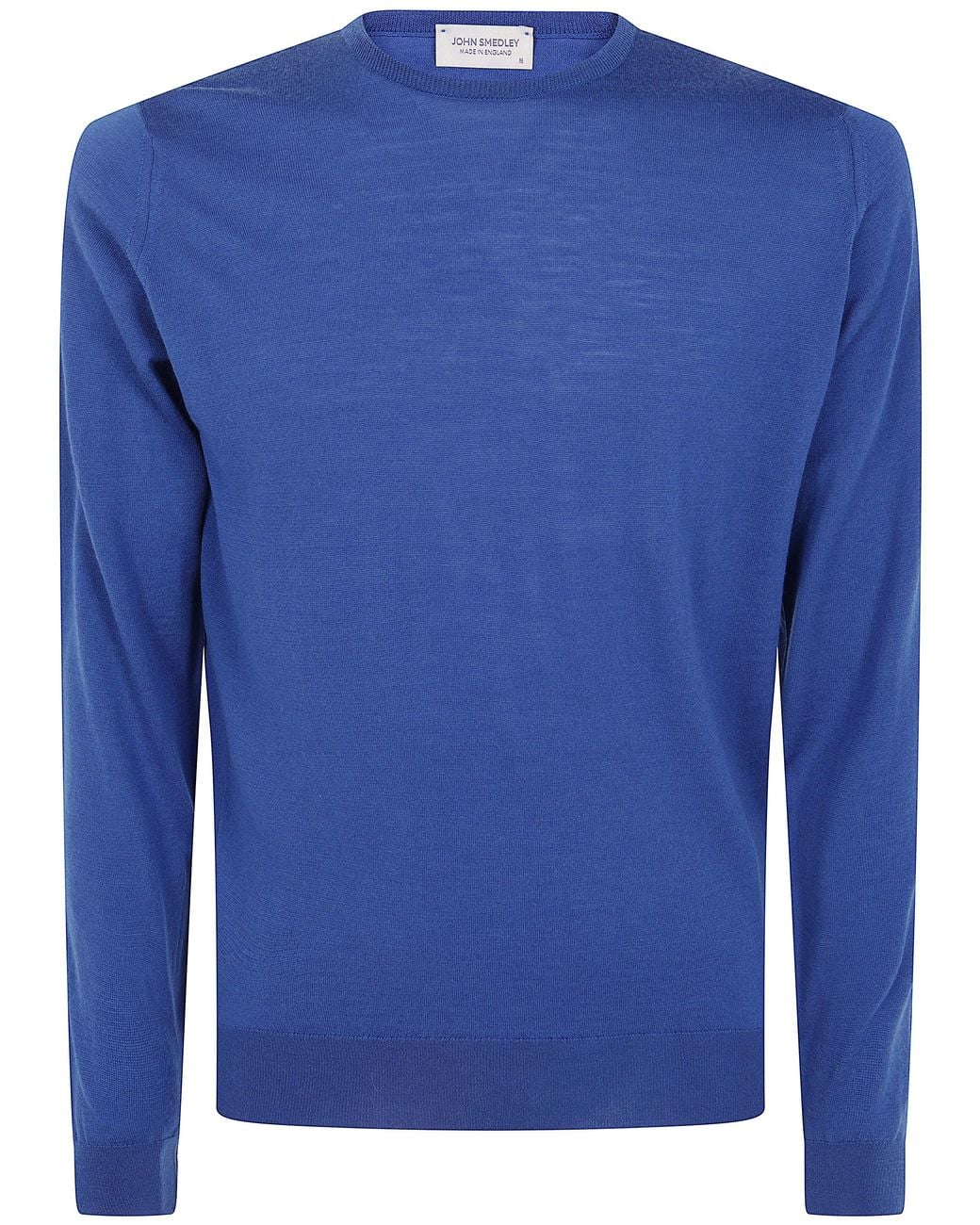 John Smedley Blue "Lundy" Crewneck Long Sleeves Pullover for men