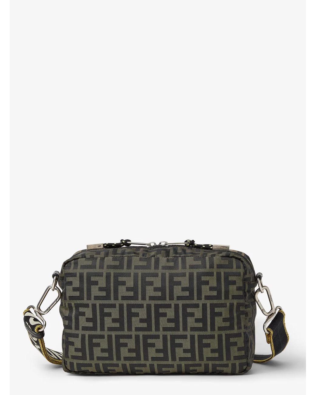 Fendi Black Super Light Ff Zucca Fabric Camera Case for men