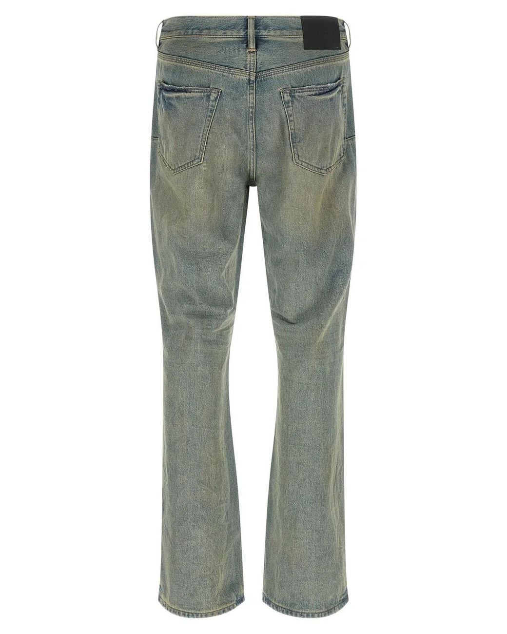 Purple Green 'P026 Dirty Fade Rip Boot' Jeans for men