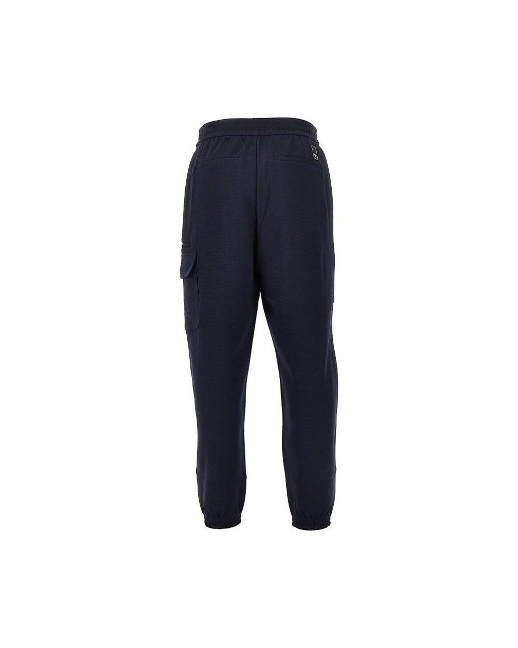 Emporio Armani Blue Travel Essential Piquet Jersey Cargo Pants for men