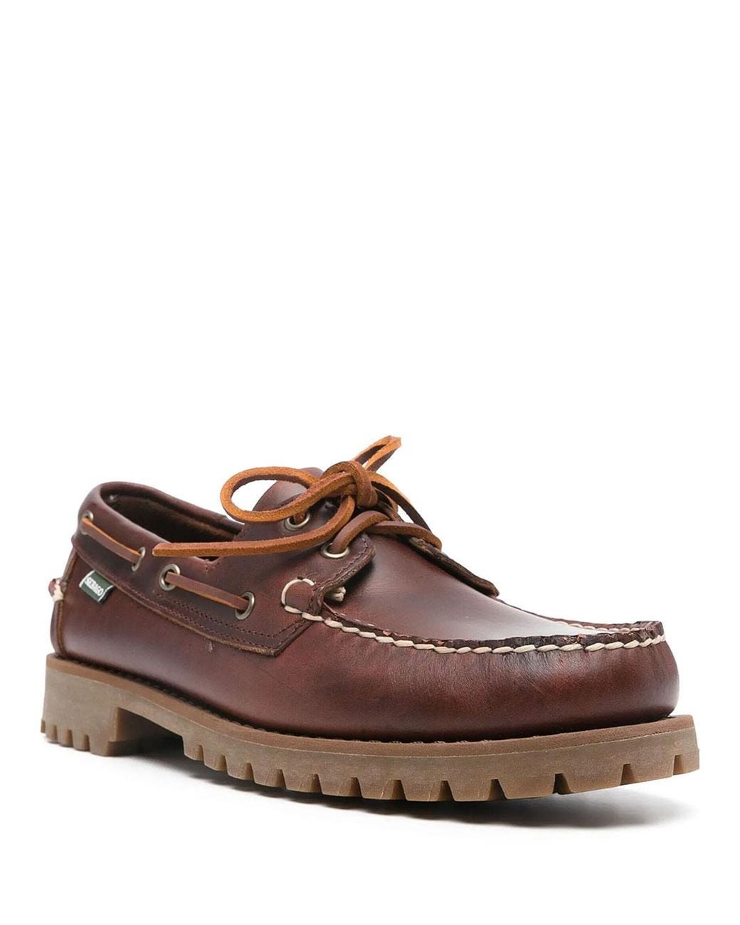 Sebago Brown Ranger Waxy Leather Loafers for men