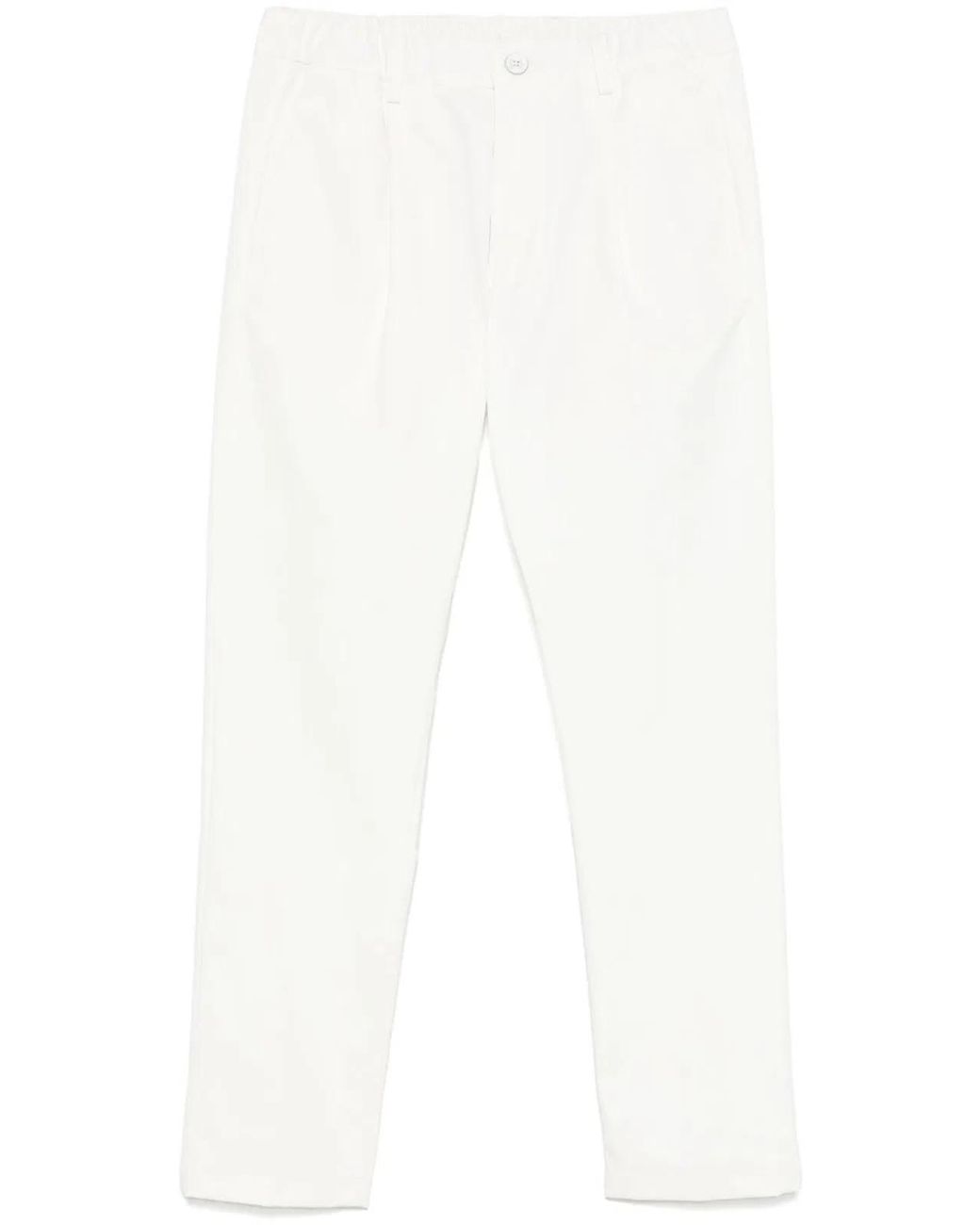 Herno White Cotton Trousers for men