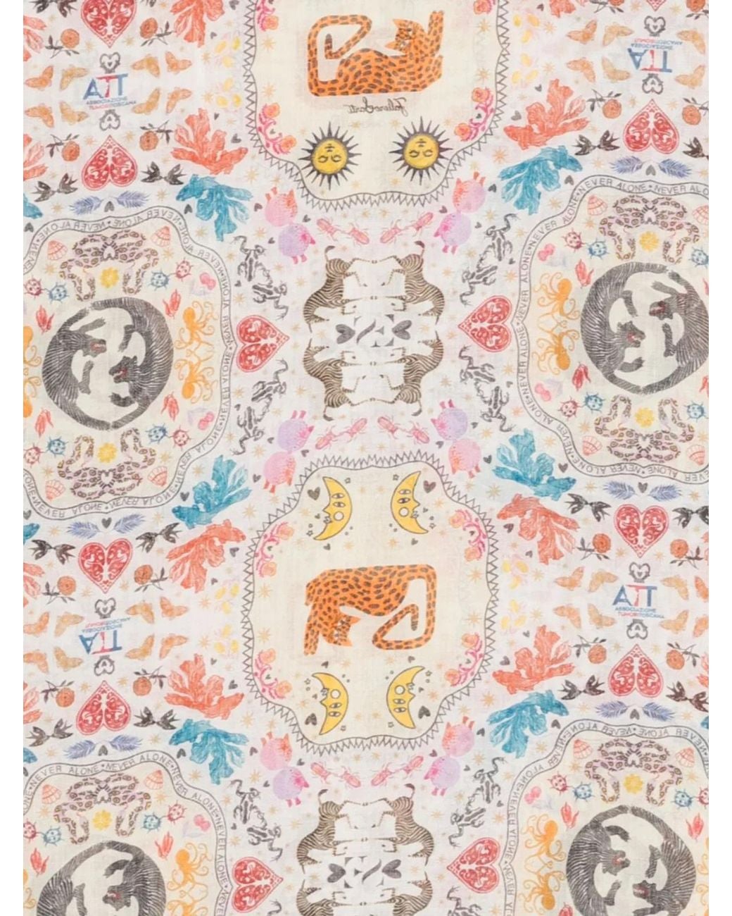 Faliero Sarti White Poly Silk Blend Stole