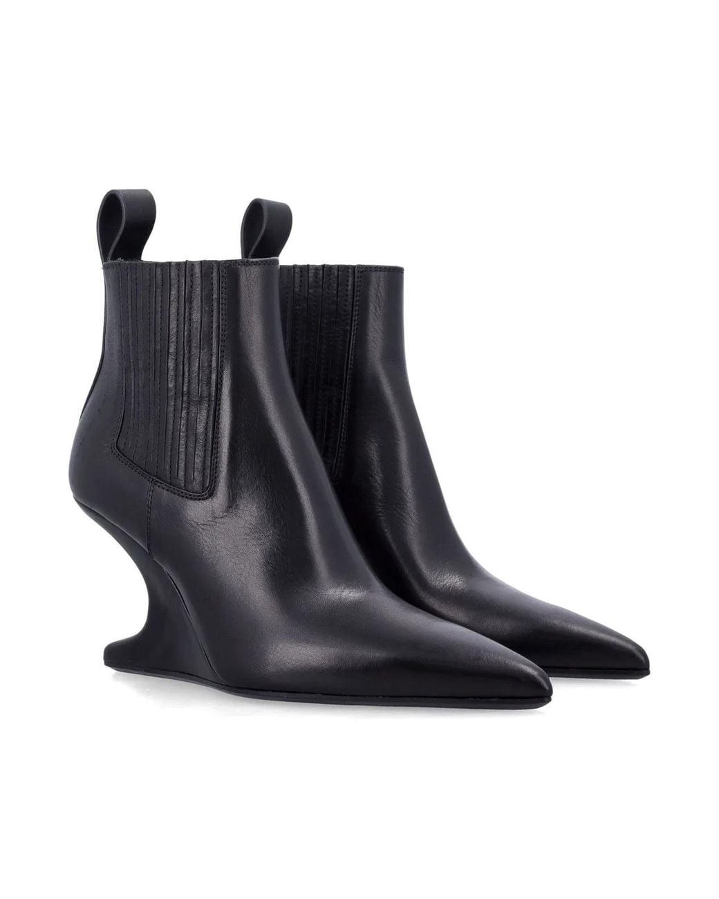 Rick Owens Black Ankle Sharp Boot