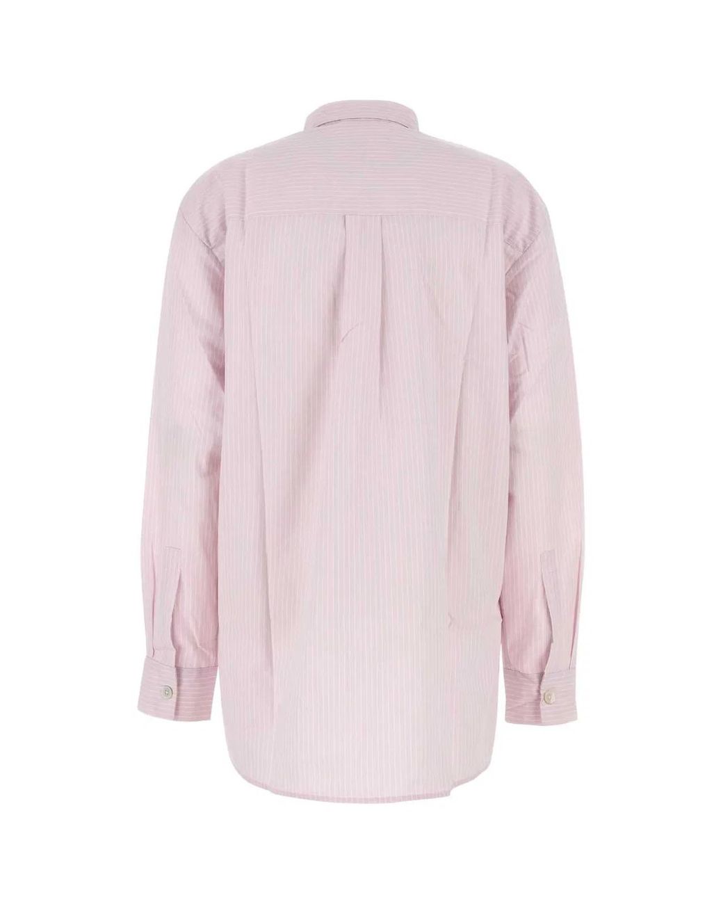 Tekla Pink Embroidered Poplin Oversize Pyjama Shirt