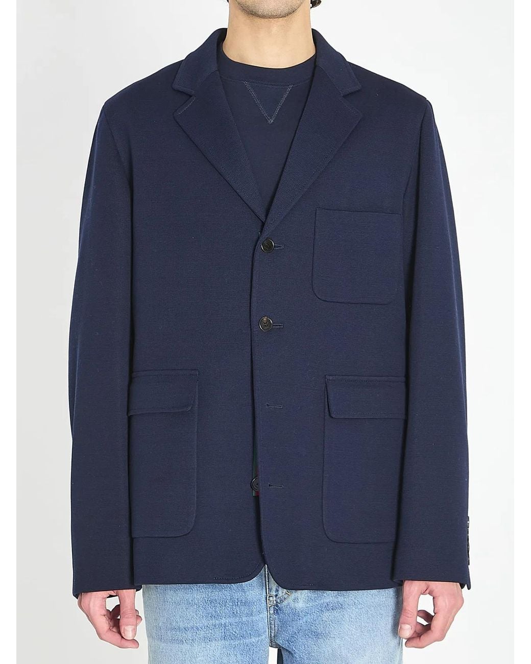 Gucci Blue Web Jacket for men