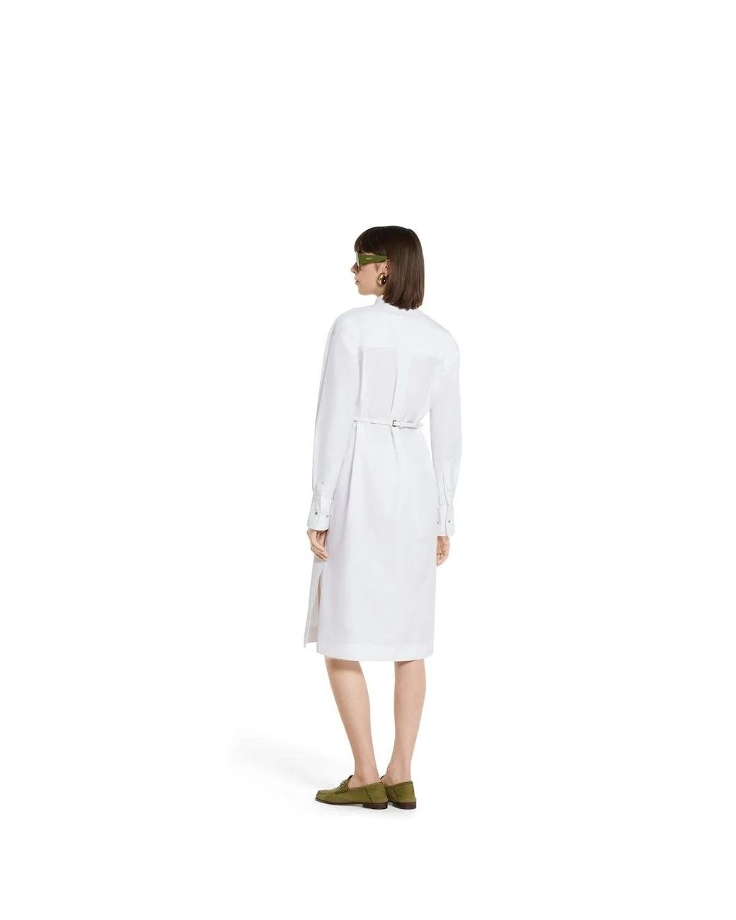 Gucci White Drs Ctn Popeline W/Horsebit_18