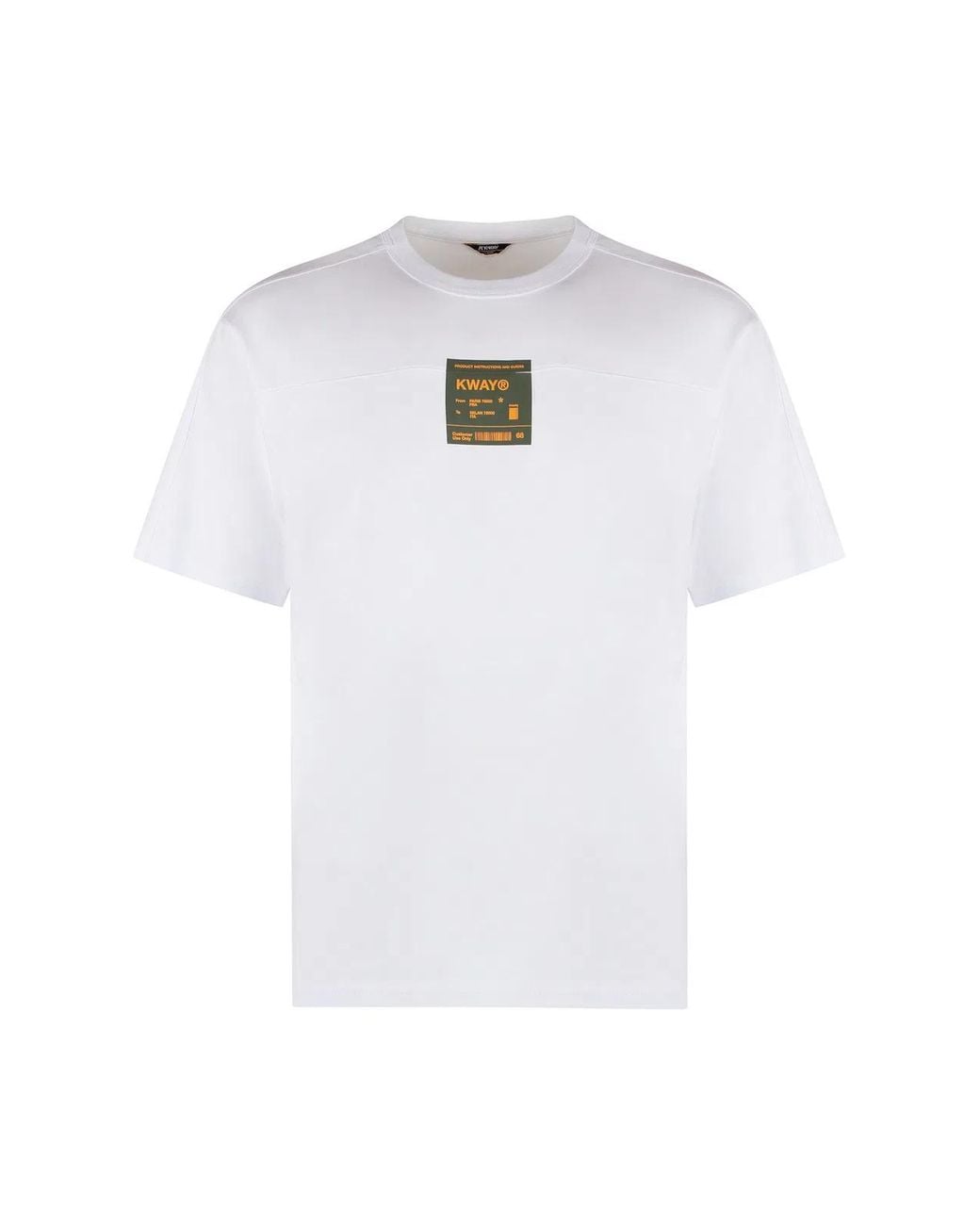 K-Way White Fantome Cotton Crew-Neck T-Shirt for men