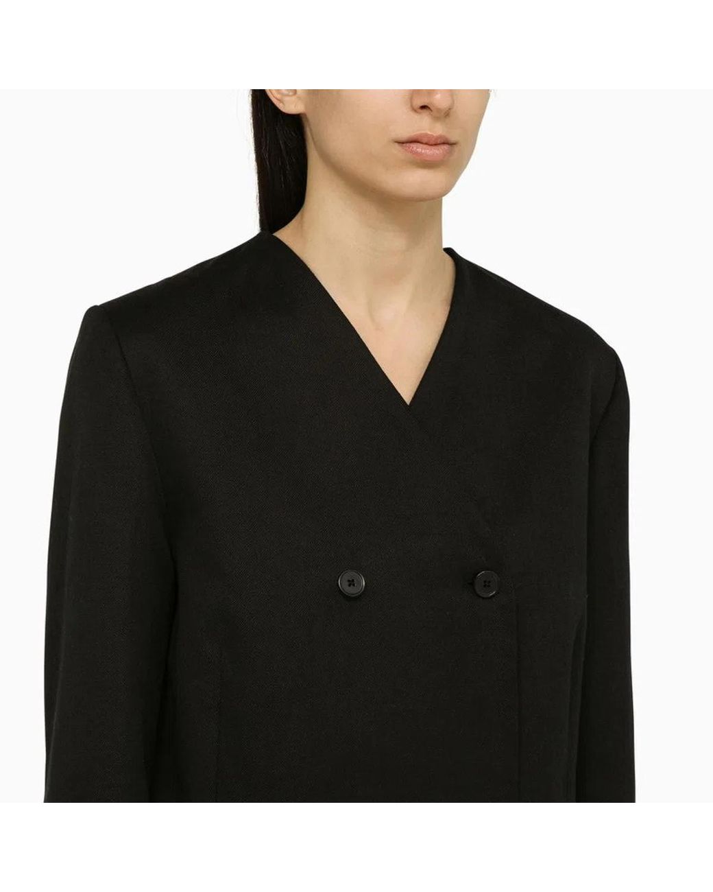 Loulou de Saison Black Double-Breasted Jacket