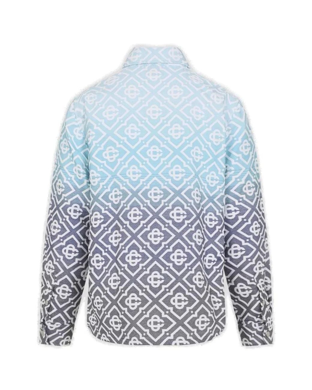 Casablanca Blue Shirt Ls Boucle Jacquard for men