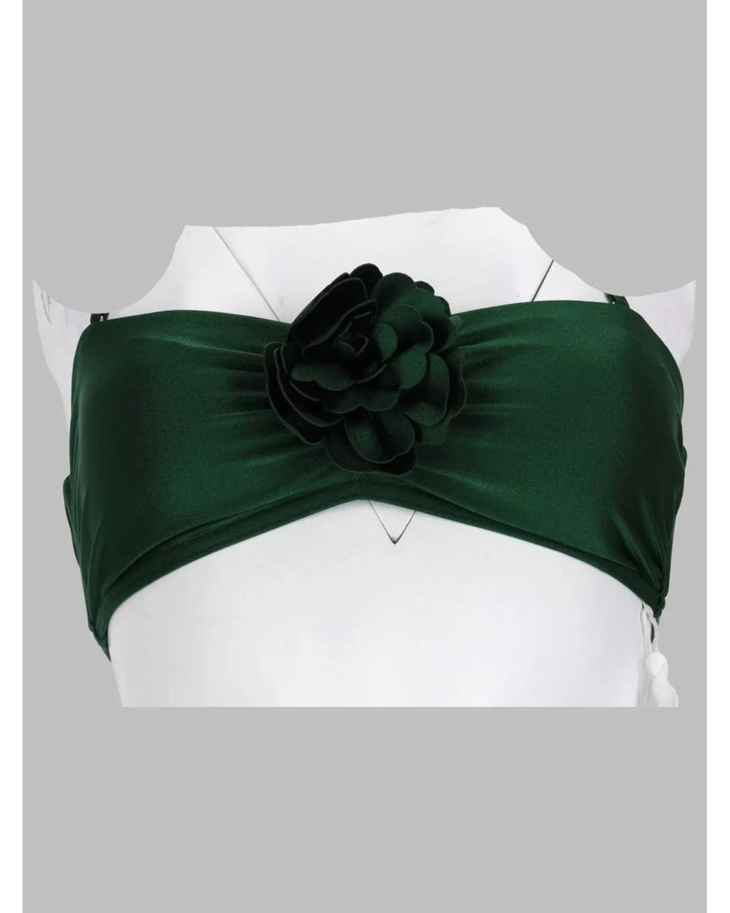 Zimmermann Green Floral Bandeau Bra