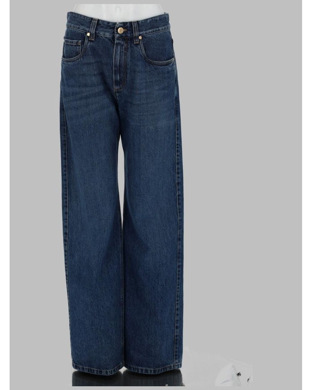Brunello Cucinelli Blue Pantalone "Contemporary Loose"