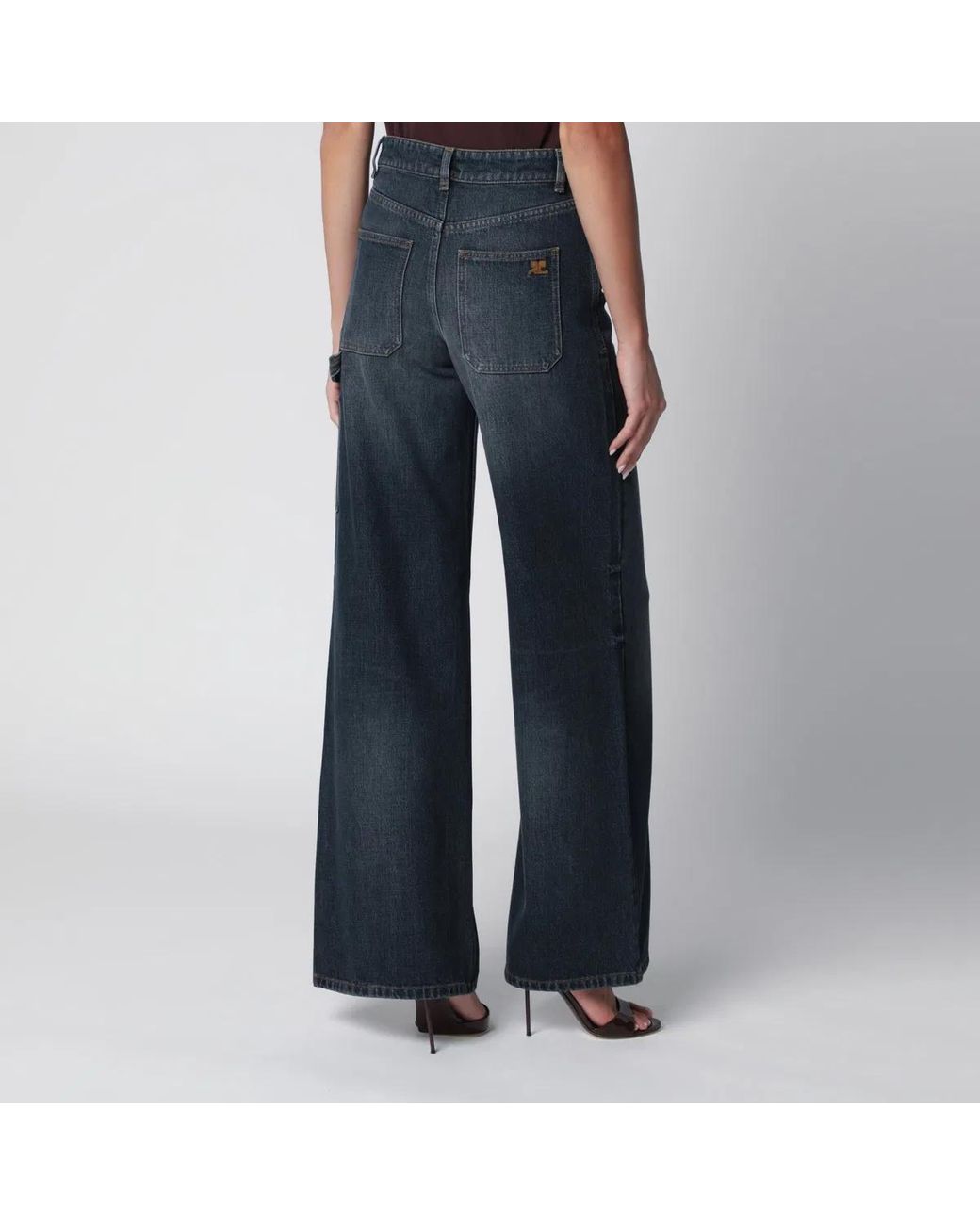 Courreges Blue Courrèges Vintage Baggy Denim Trousers