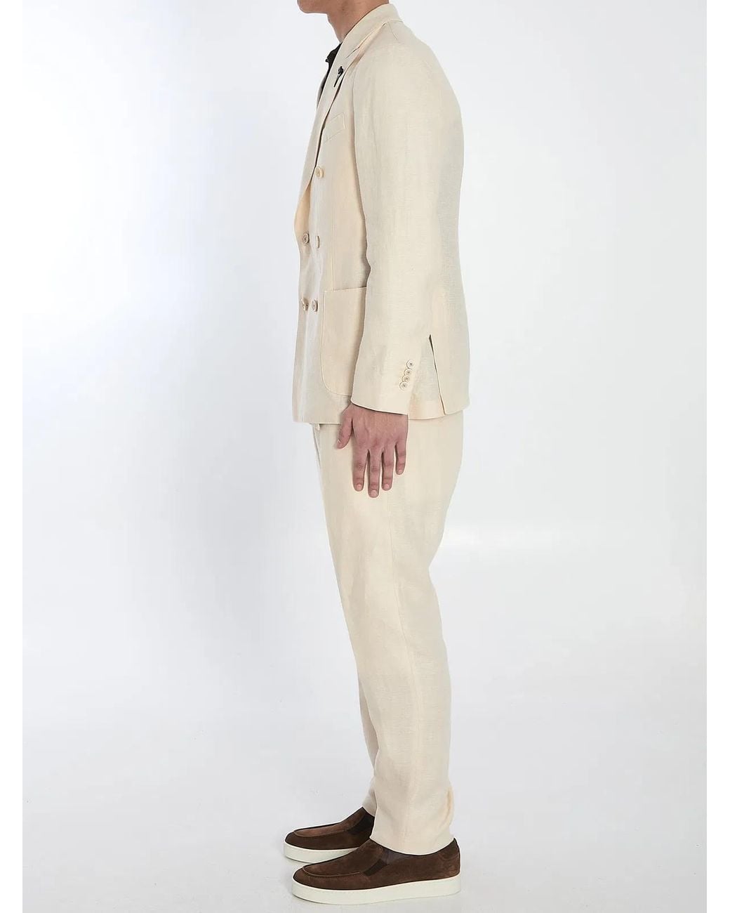 Lardini Natural Two-Piece Linen Suit for men