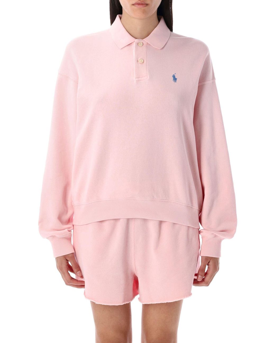 売れ筋商品|||ラルフローレン Tシャツ レディース トップス LIGHTWEIGHT FLEECE LONG SLEEVE POLO - Long sleeved top - black Lightweight Fleece Long-Sleeve Polo for Women | Ralph Lauren® PT